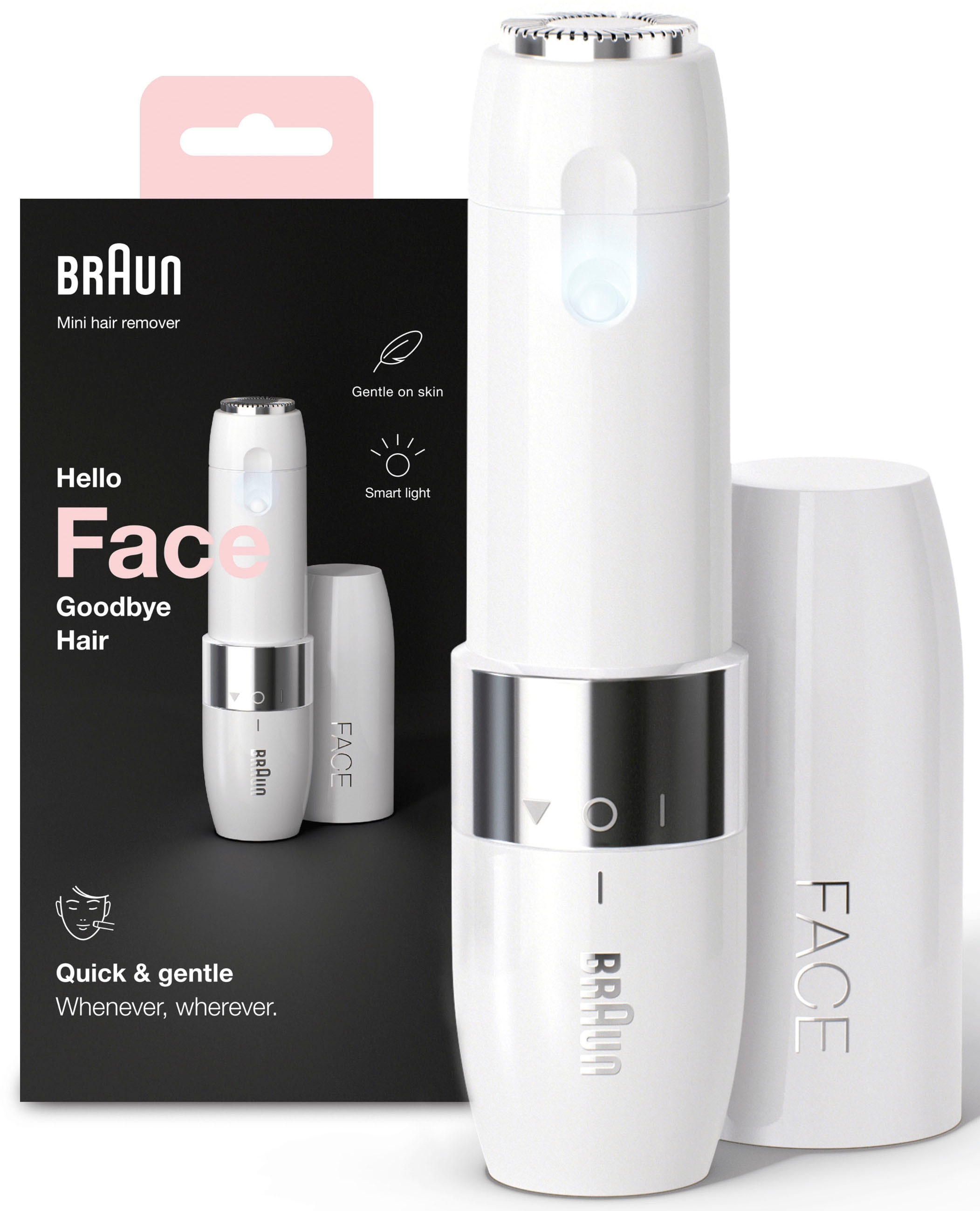 Braun Elektrogesichtshaarentferner »FS1000 Face Mini-Haarentferner« 1 Stk. Aufsätze ideal für unterwegs, mit Smartlight