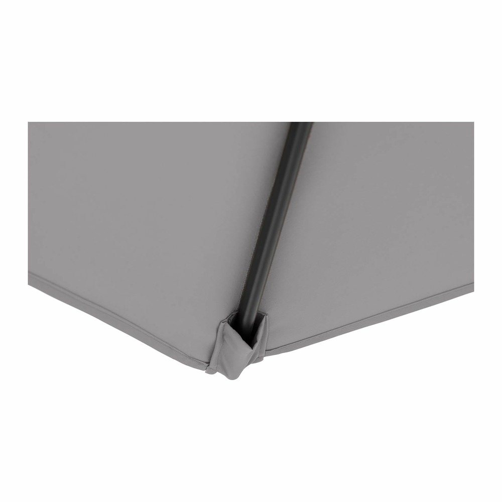 Parasol déporté rond diamètre 300 cm inclinable et pivotant gris foncé