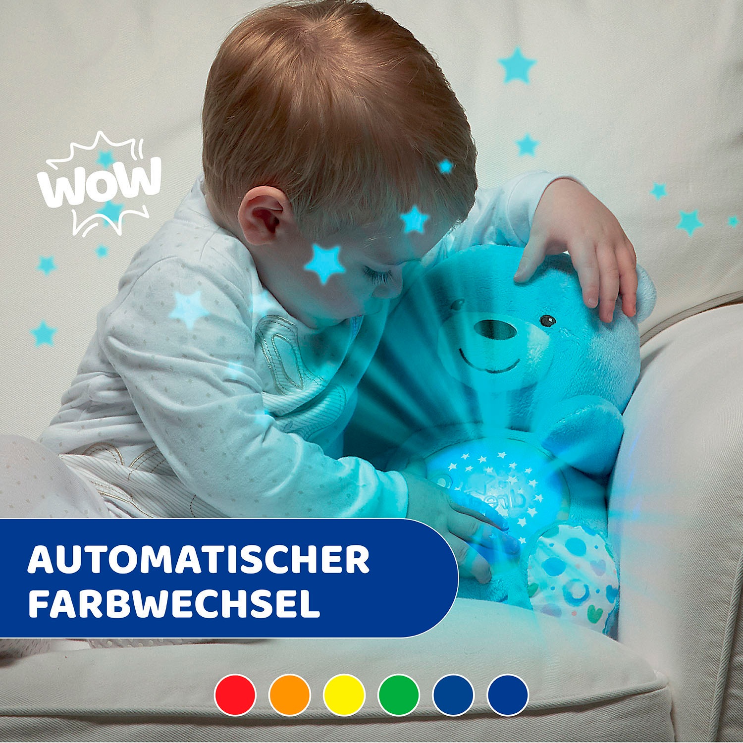 Chicco Kuscheltier »First Dreams Baby Bär, Hellblau« mit Lichtprojektion und Soundfunktion