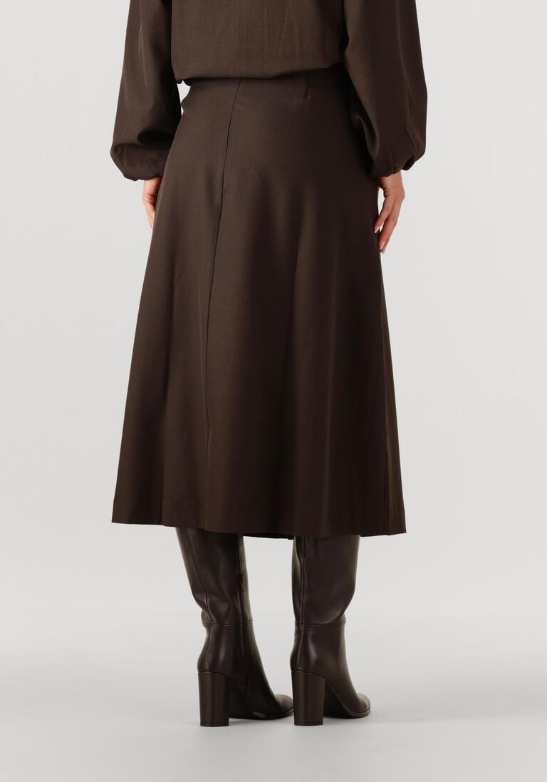 bruine co'couture midirok luna pocket pleat skirt