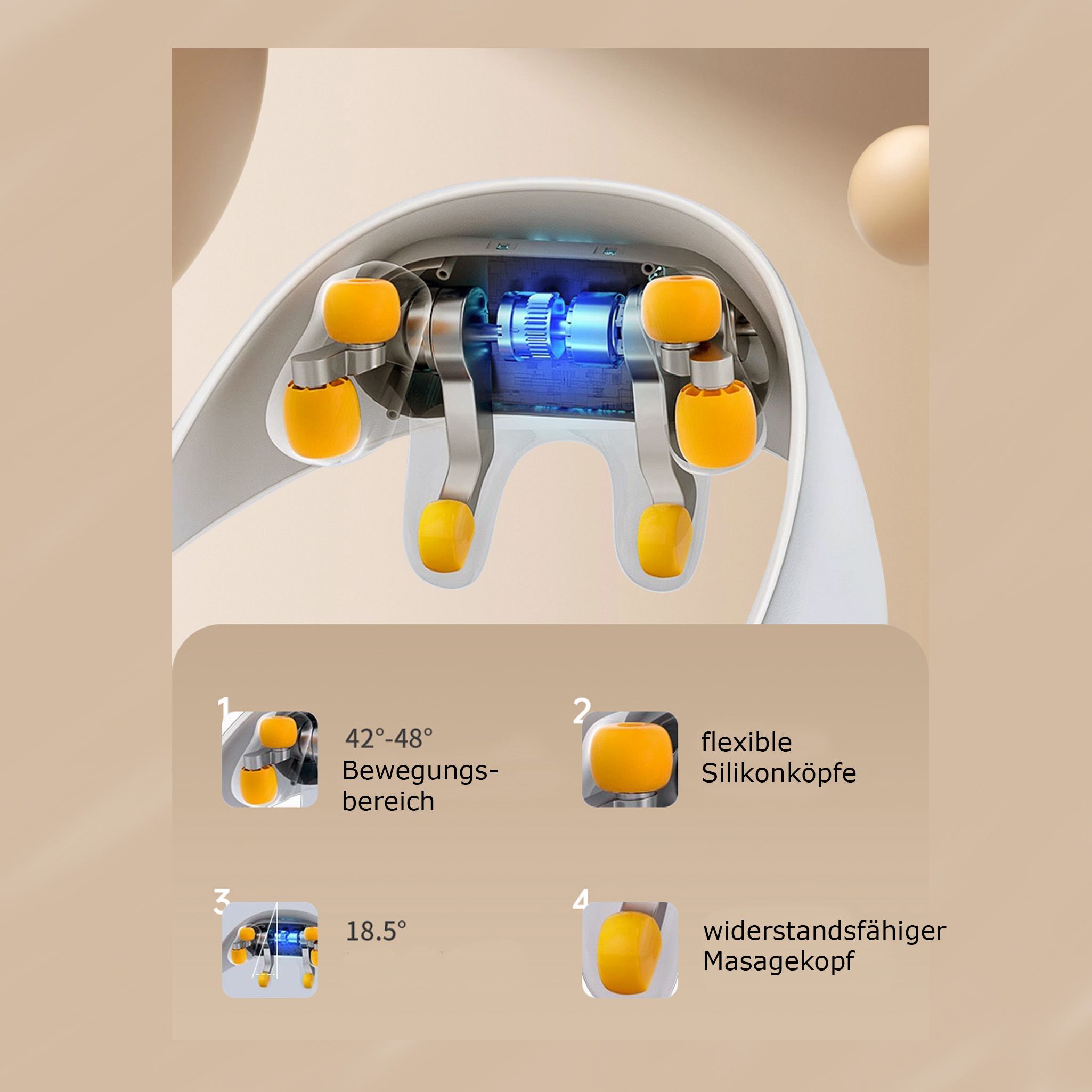 axion® Nacken-Massagegerät mit Tiefenwirkung und Wärmefunktion