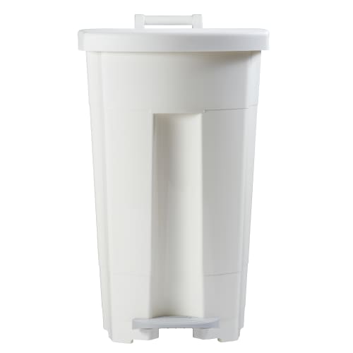 Poubelle mobile plastique à pédale 90L blanc Rossignol