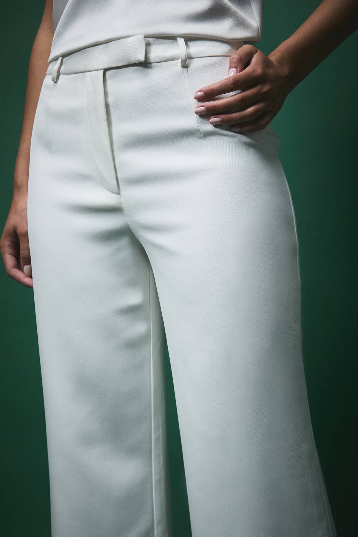 Coast Pantalon de Mariée Lisa Tan Tailleur Jambes Larges