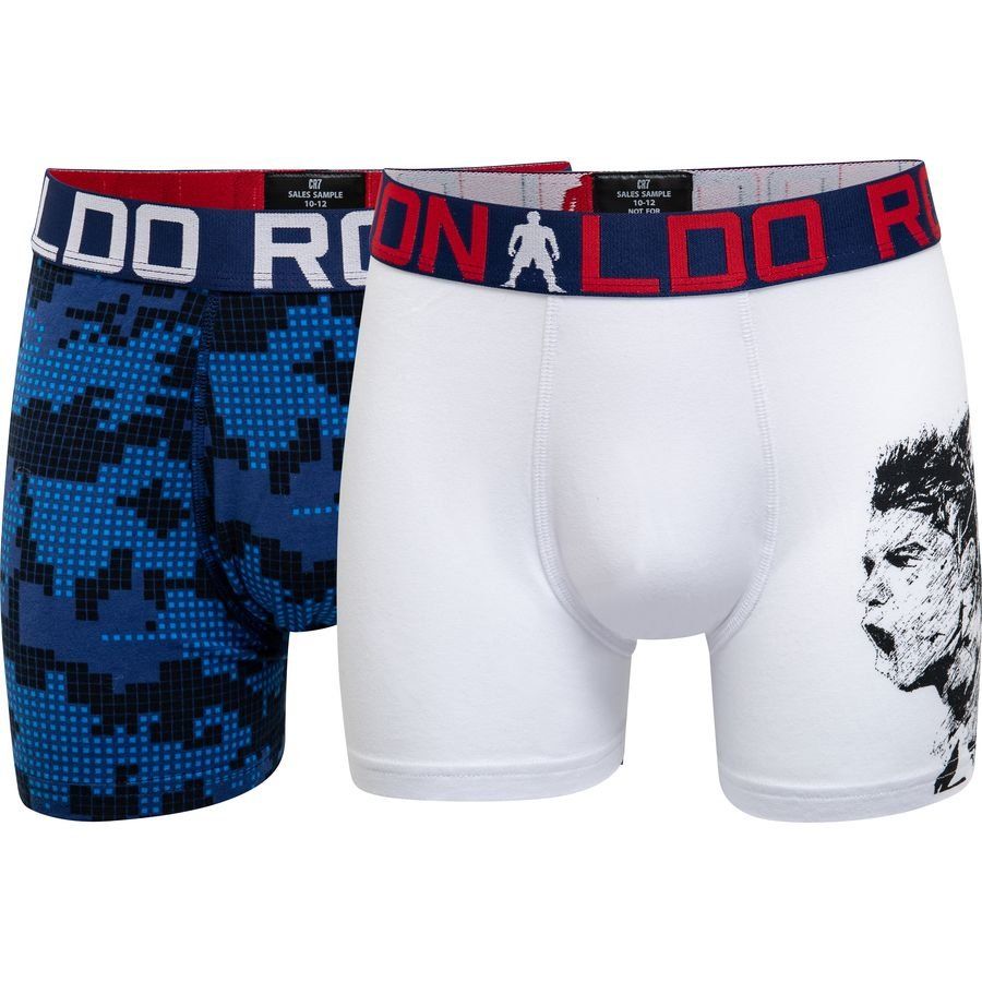 CR7 Boxers 2-Pack - Blanc/Bleu Enfant