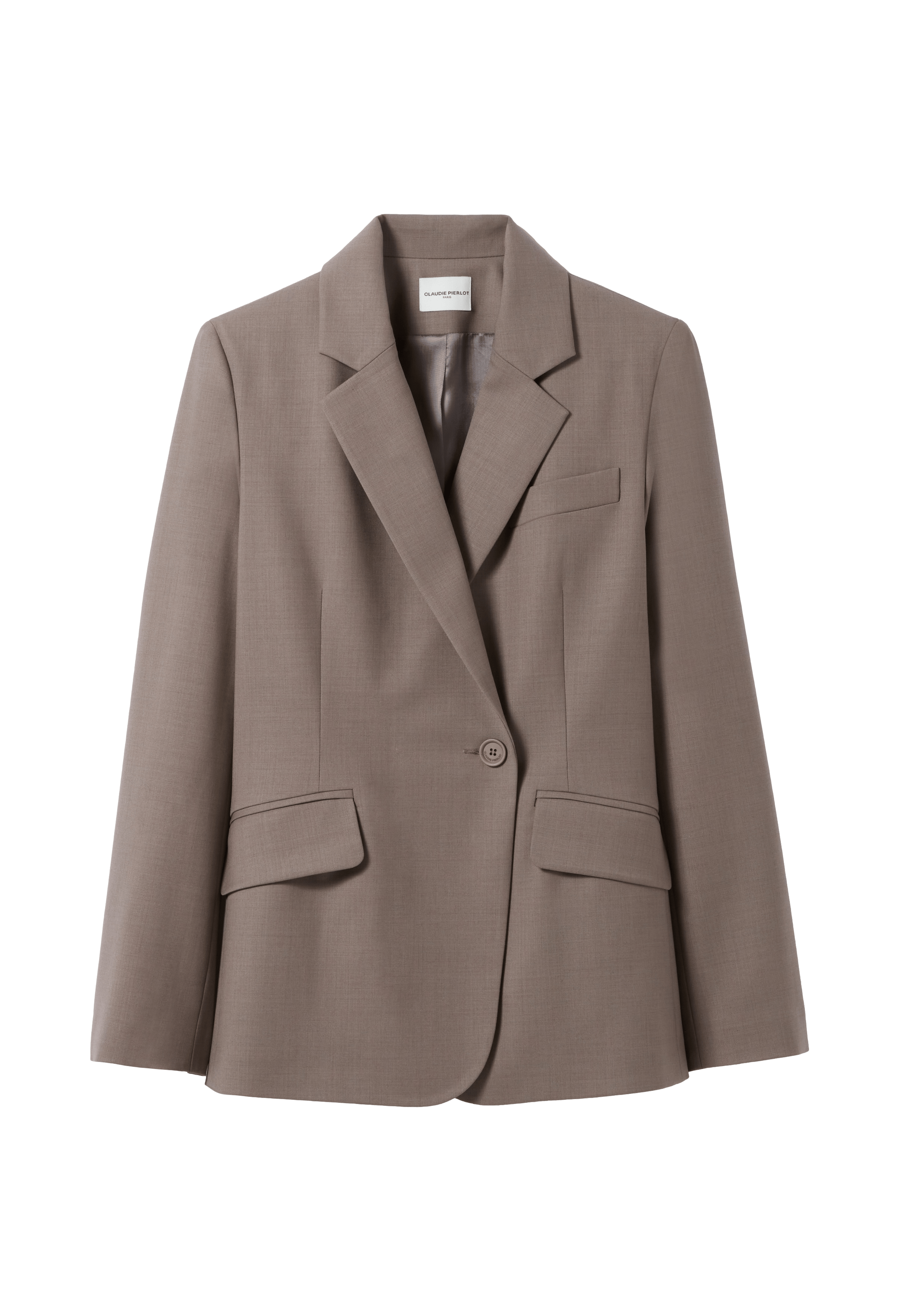 Veste de tailleur en laine mélangée | Marron