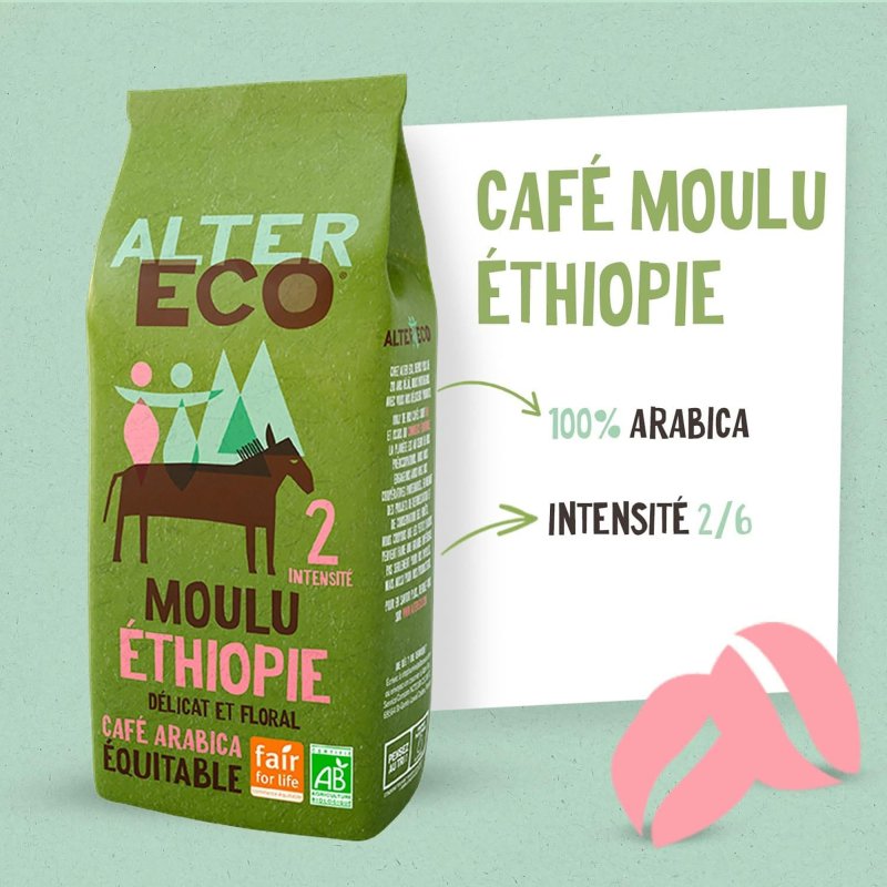Café moulu Bio Alter Eco Ethiopie - Paquet de 260 g