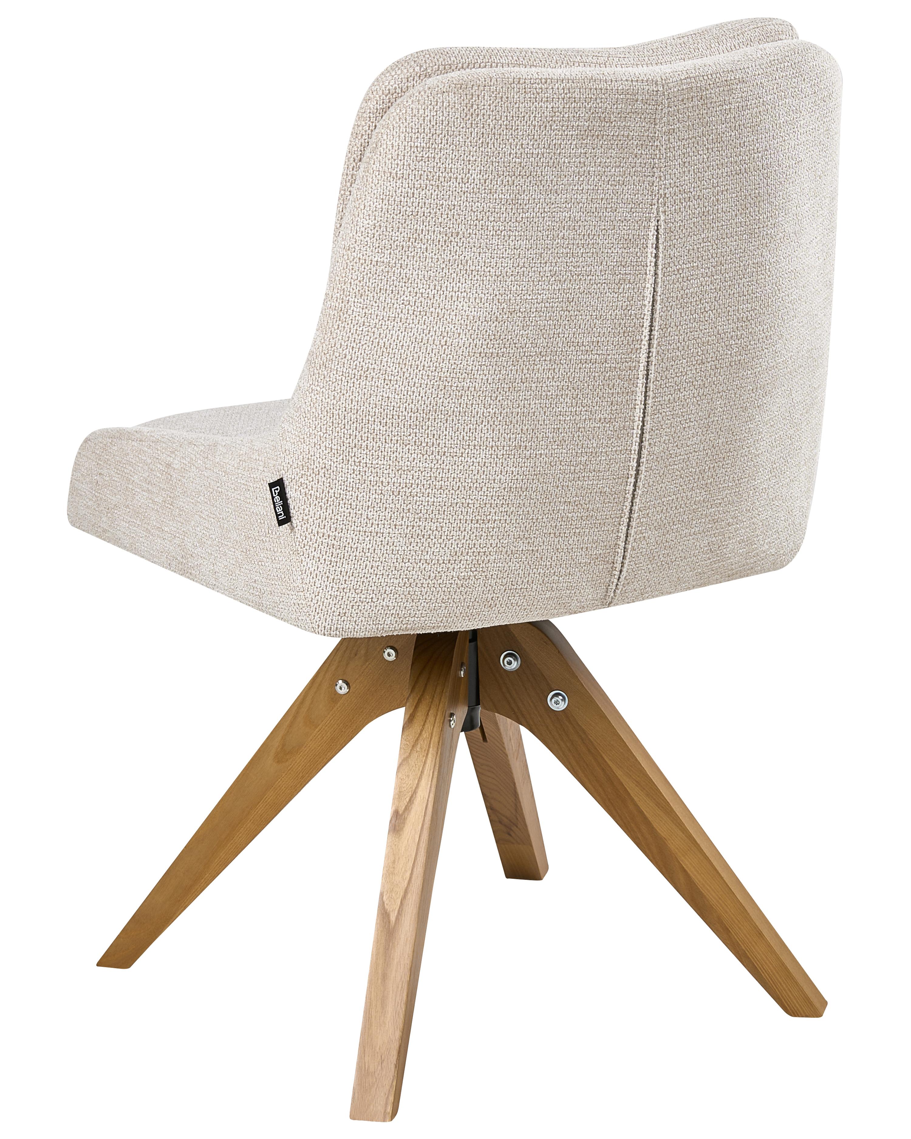 Set van 2 eetkamerstoelen draaibaar DORRIS Stof Lichtbeige