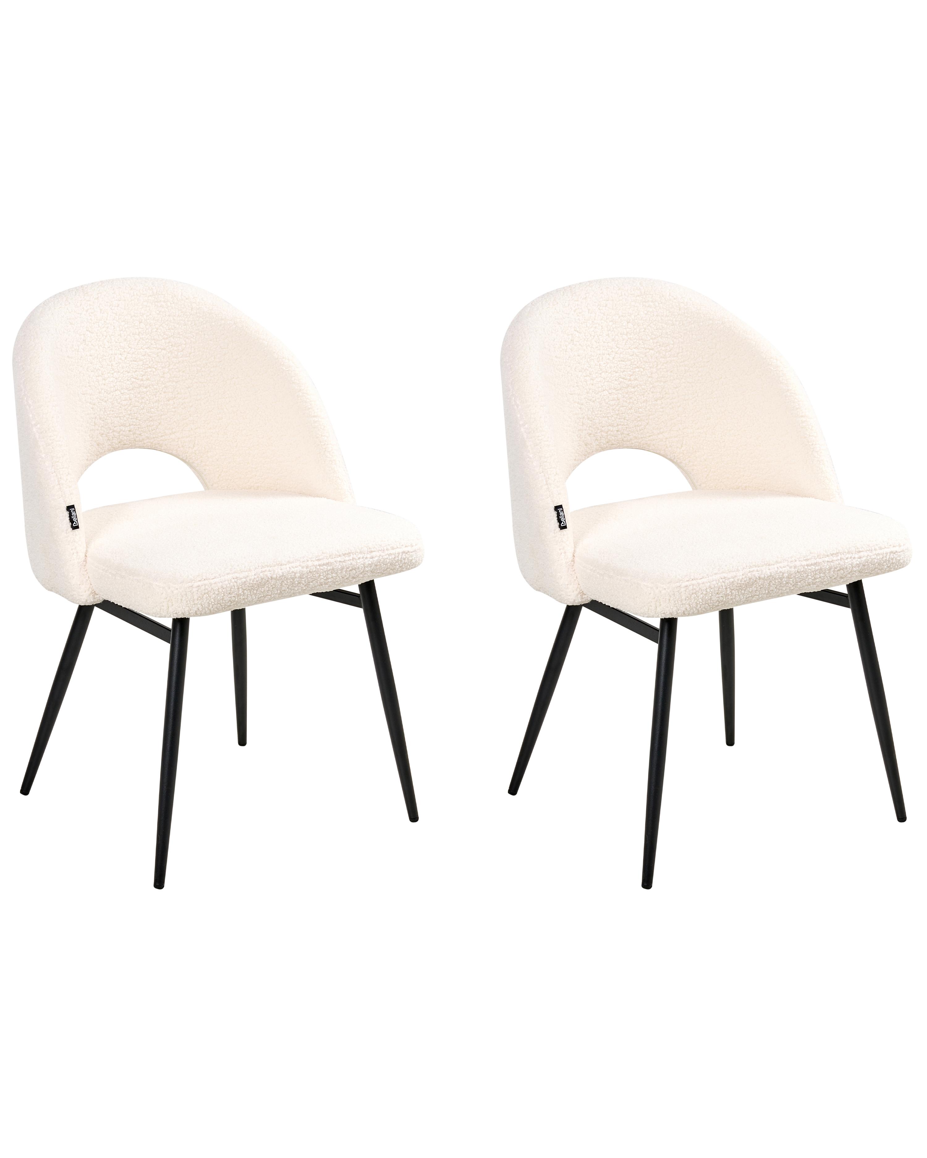 Set van 2 eetkamerstoelen ONAGA Bouclé Wit