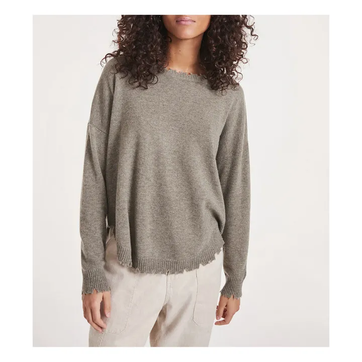Kujten Pull Mela Cachemire | Vert kaki chiné