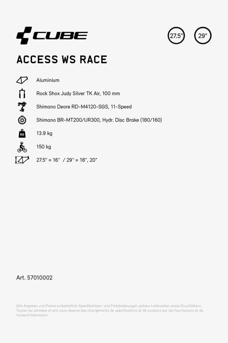 CUBE Access WS Race 27.529 Damen Mountainbike 2024
