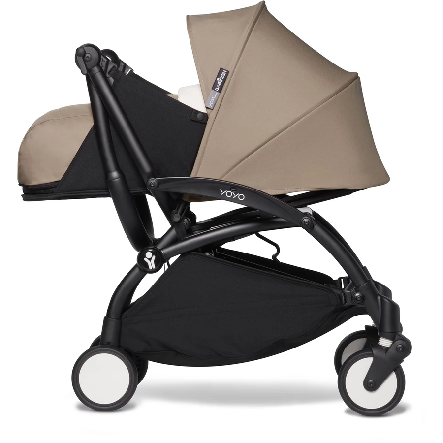 BABYZEN Kinderwagen YOYO2 0+ Black mit Neugeborenenaufsatz Taupe