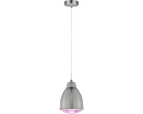 Plantenlamp, 1-lamp, HxØ 180x14,5 cm, ijzer/geborsteld