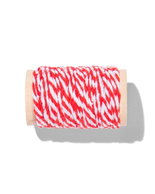 ficelle en coton 15m rouge/blanc