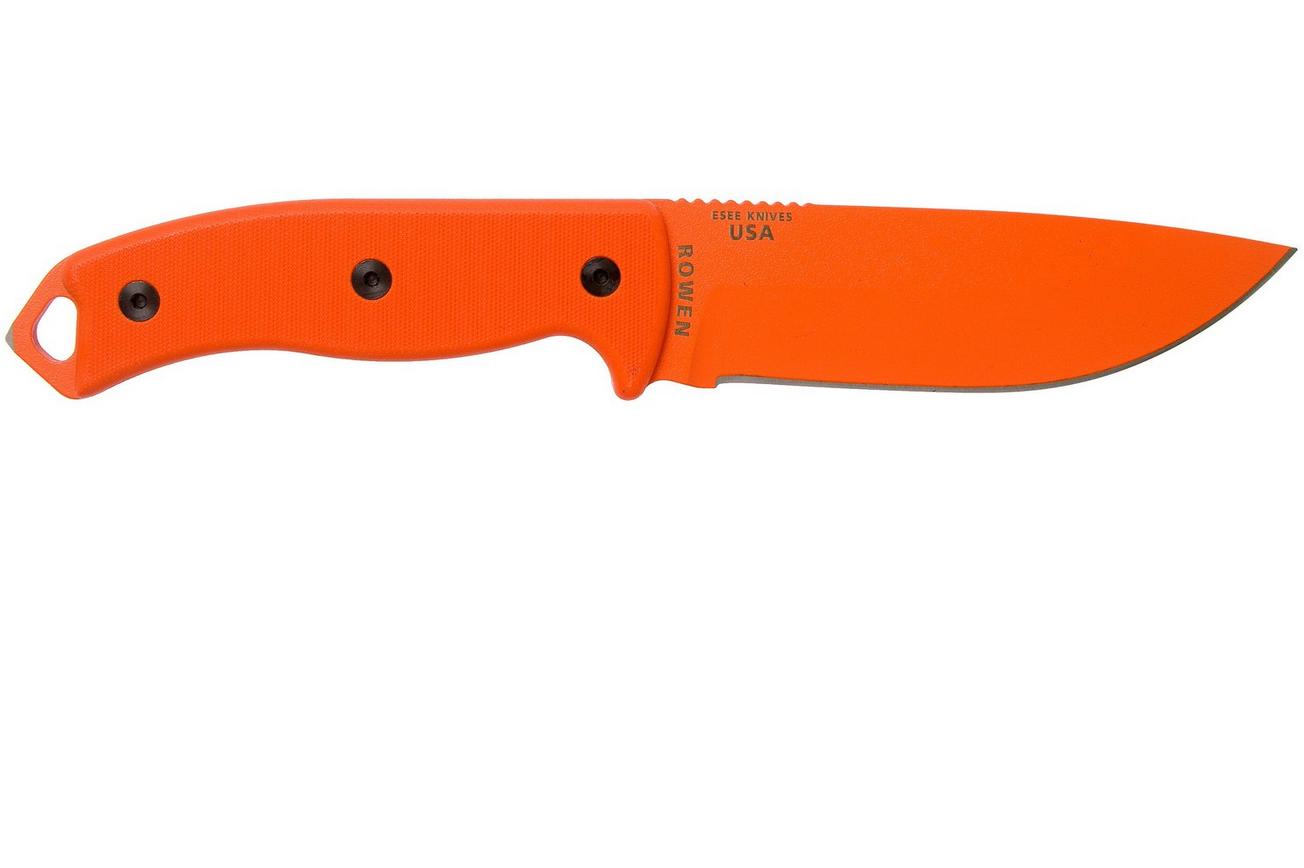 ESEE Model 5 Orange 5POROR G10 survivalmes met kydex schede   riemclip