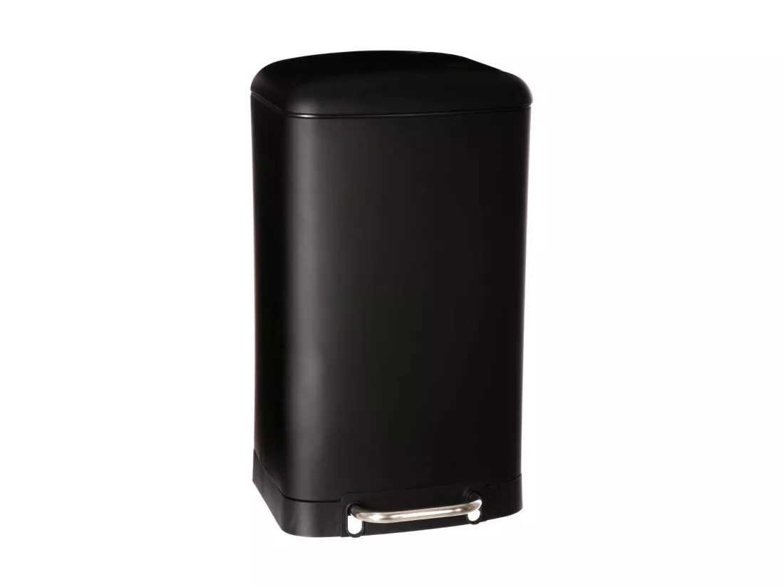 Poubelle 30 Litres en Métal Noir ouverture à pédale