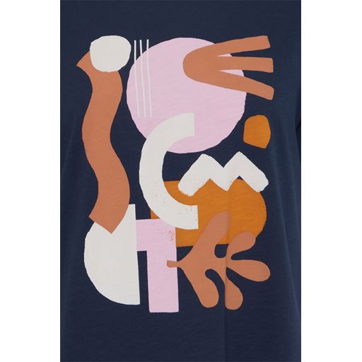 Fransa Kortærmet T-shirt, Navy Blazer Mix, XS
