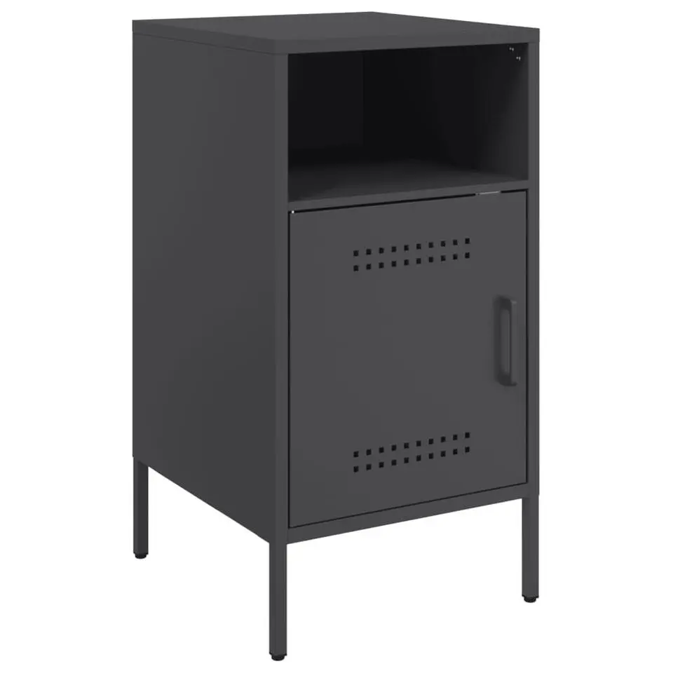 vidaXL - Nachtkastje - Zwart - Staal - 2 stuks