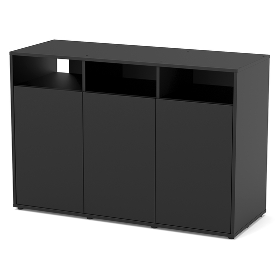 Meuble avec 3 portes pour Terrarium 2V Noir 118X45X80cm