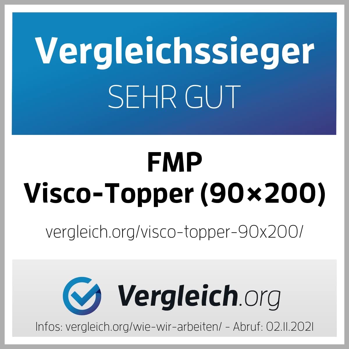 viscoelastische Comfort Matratzenauflage RG 55 Visco-Topper 8cm hoch 160x190cm Weiß