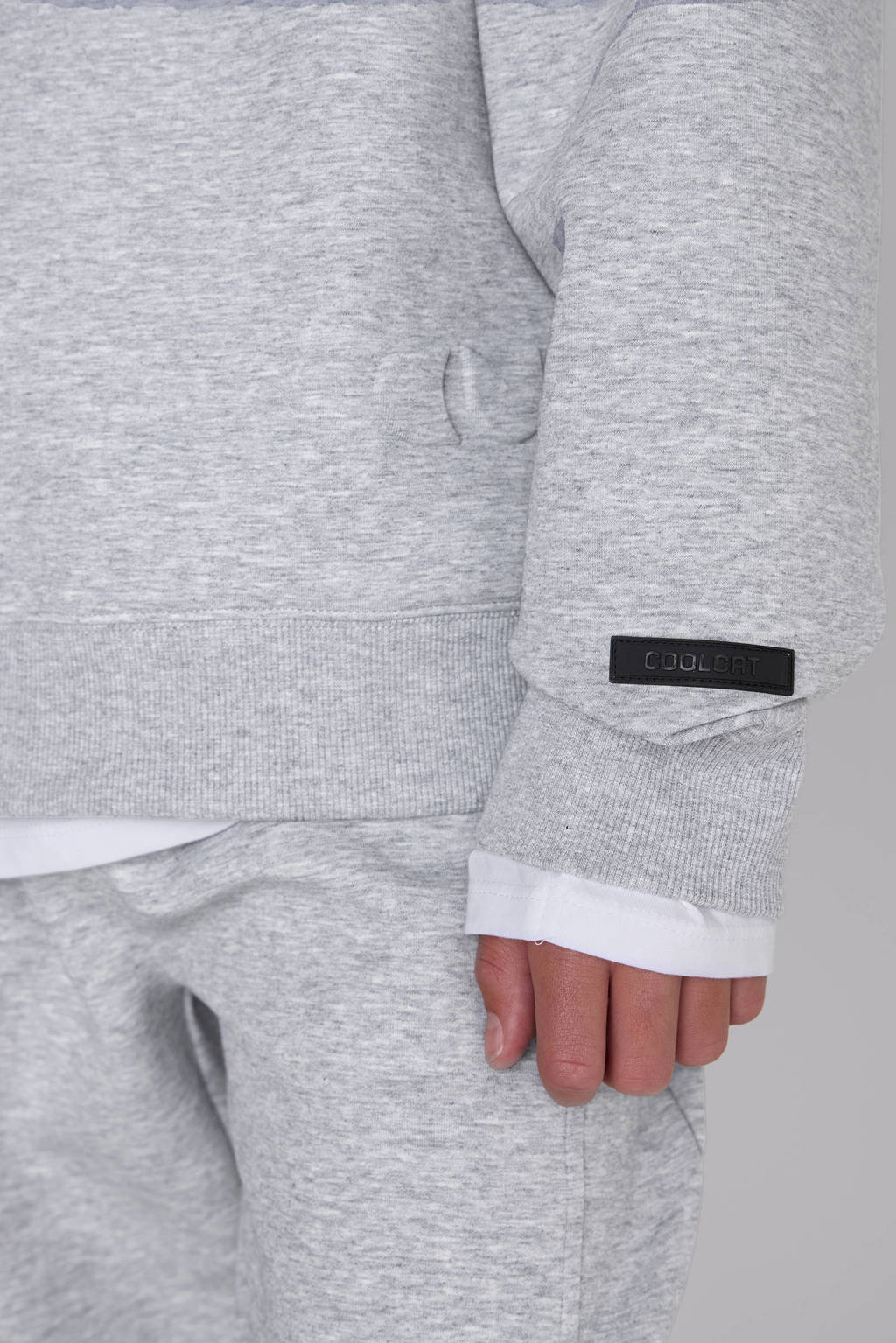 Coolcat Unisex Sweater Vicky met 3D Logo Grijs