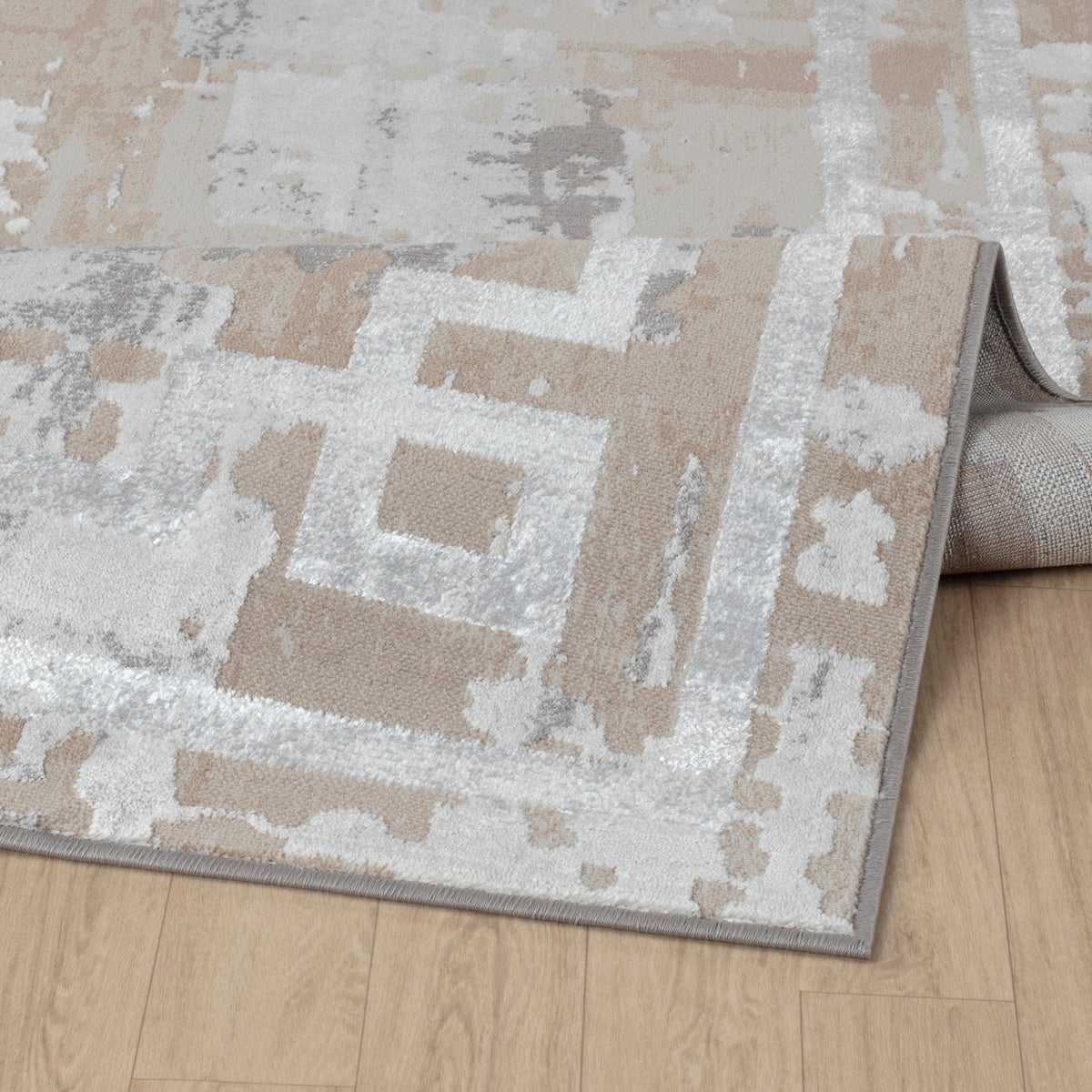 Abstract Modern Tapijt Beige/Wit 80x150 cm MARTINA