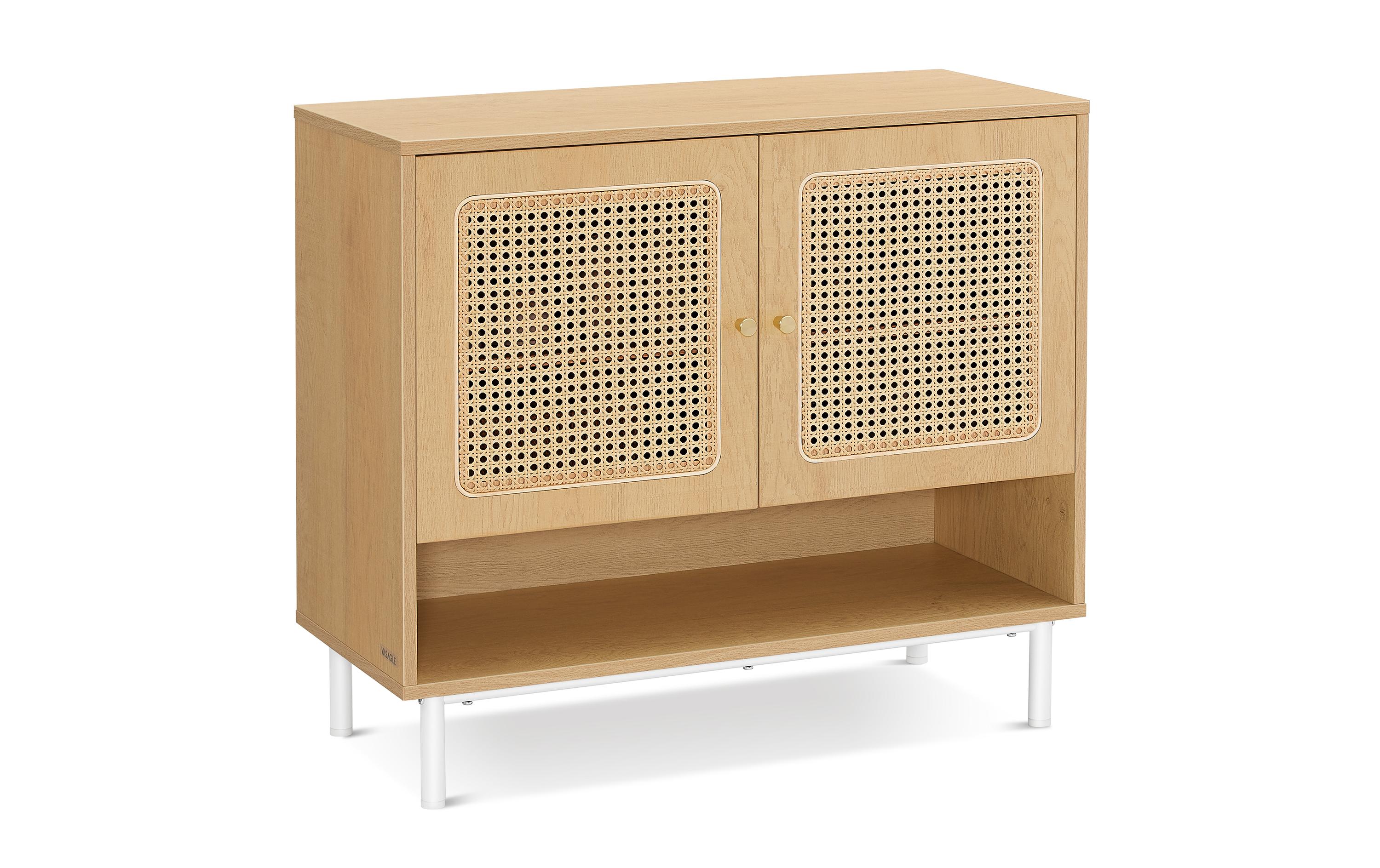 Schuhschrank Boho-Stil 80 x 70 cm, Beige<br>Schuh-Organizer