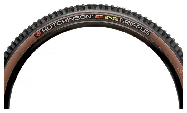 Pneu VTT Hutchinson Griffus Racing Lab 2.40 27.5 Tubeless Ready Souple Hardskin Race Ripost Gravity Flancs Beiges Tan eBike