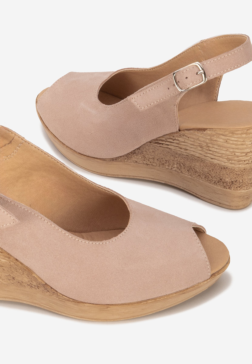Sandales à plateforme en cuir roses Anelka