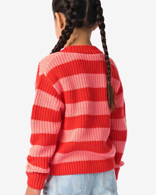 cardigan enfant en maille rayé rouge