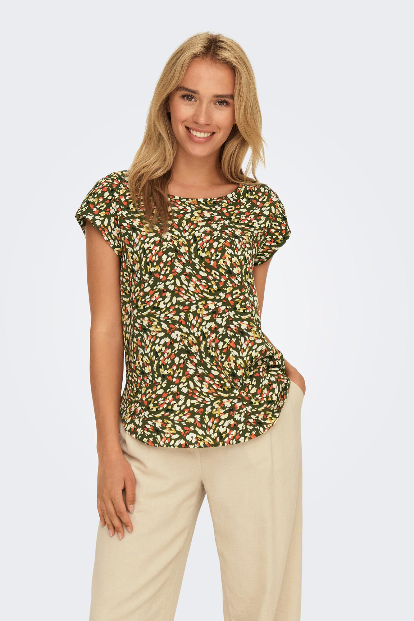 Blusa estampada de manga curta