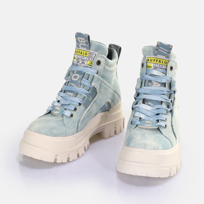 Aspha NC Mid Bottines véganes, bleu clair jean