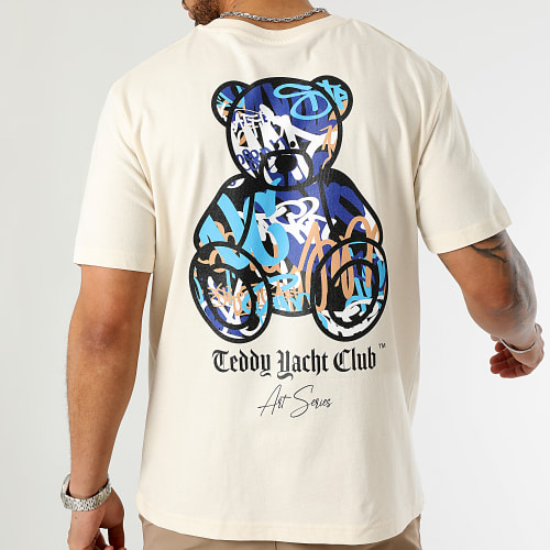 Tee Shirt Oversize Large Art Series Blue Beige