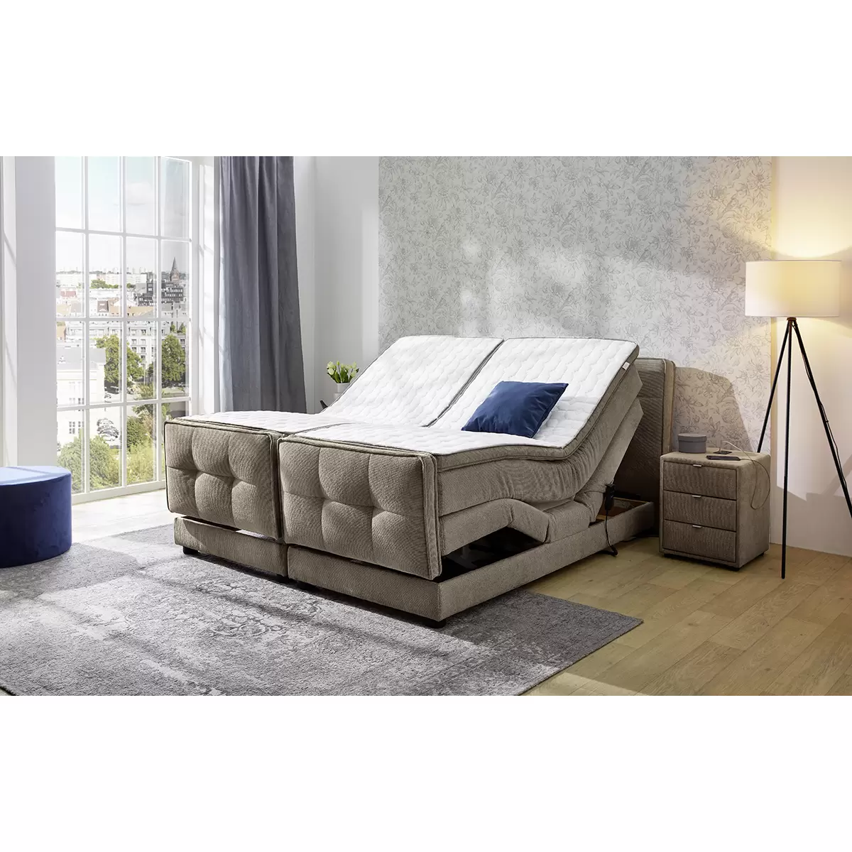 Boxspringbett Paulo 180x200 Hellbraun