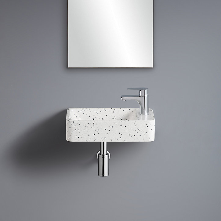 Lave-mains à suspendre en céramique rectangulaire terrazzo Savy