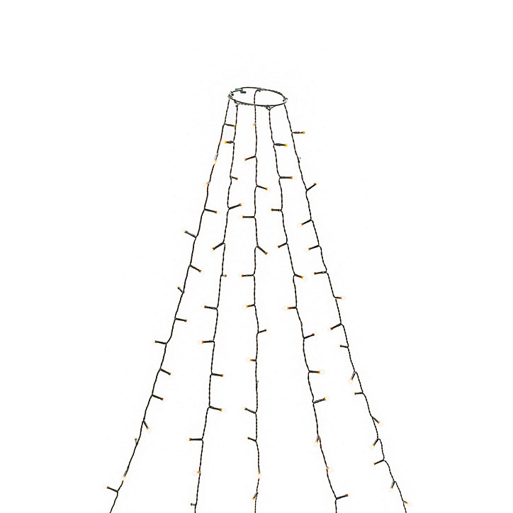 Voile de sapin LED intérieur givré cable vert foncé 7.4m