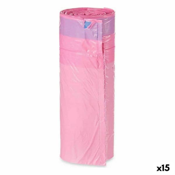 Søppelposer Parfymert Selvlukkende Rosa Polyetylen 15 enheter 30 L