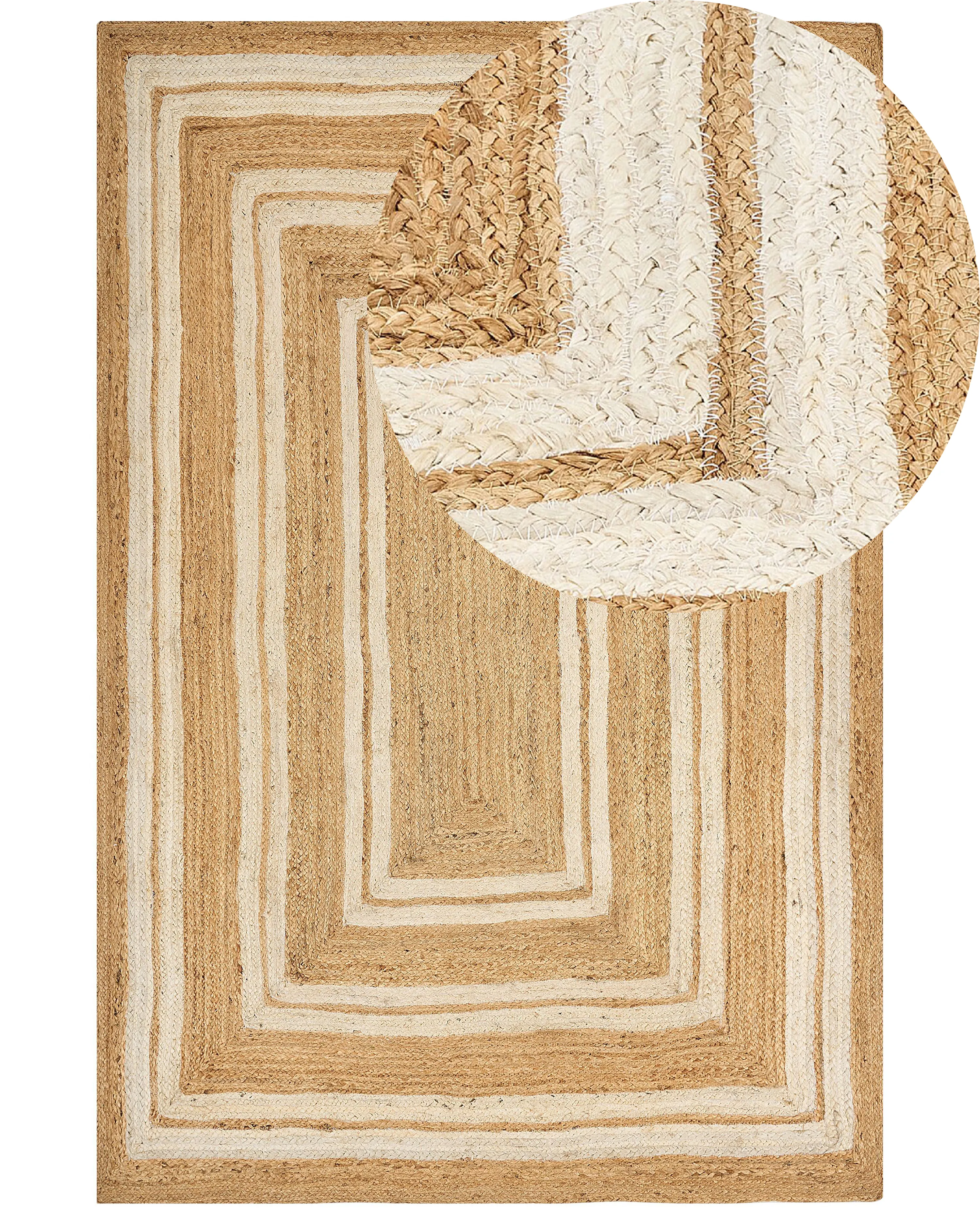 Vloerkleed ELMALI Beige 200 x 300 cm Jute