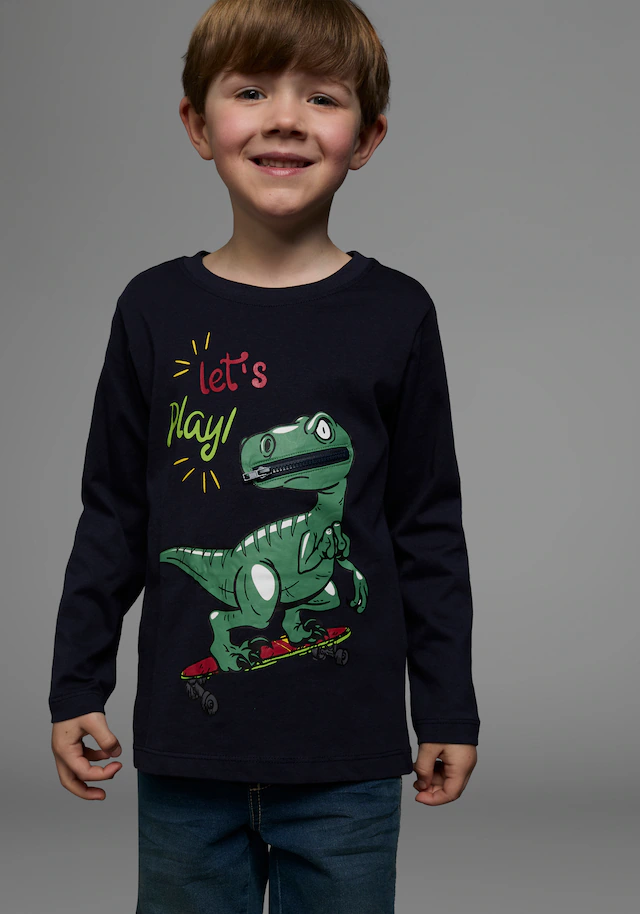 KIDSWORLD Langarmshirt »LET´S PLAY«, Langarm,  Basic-Stil,  aus  Baumwolle