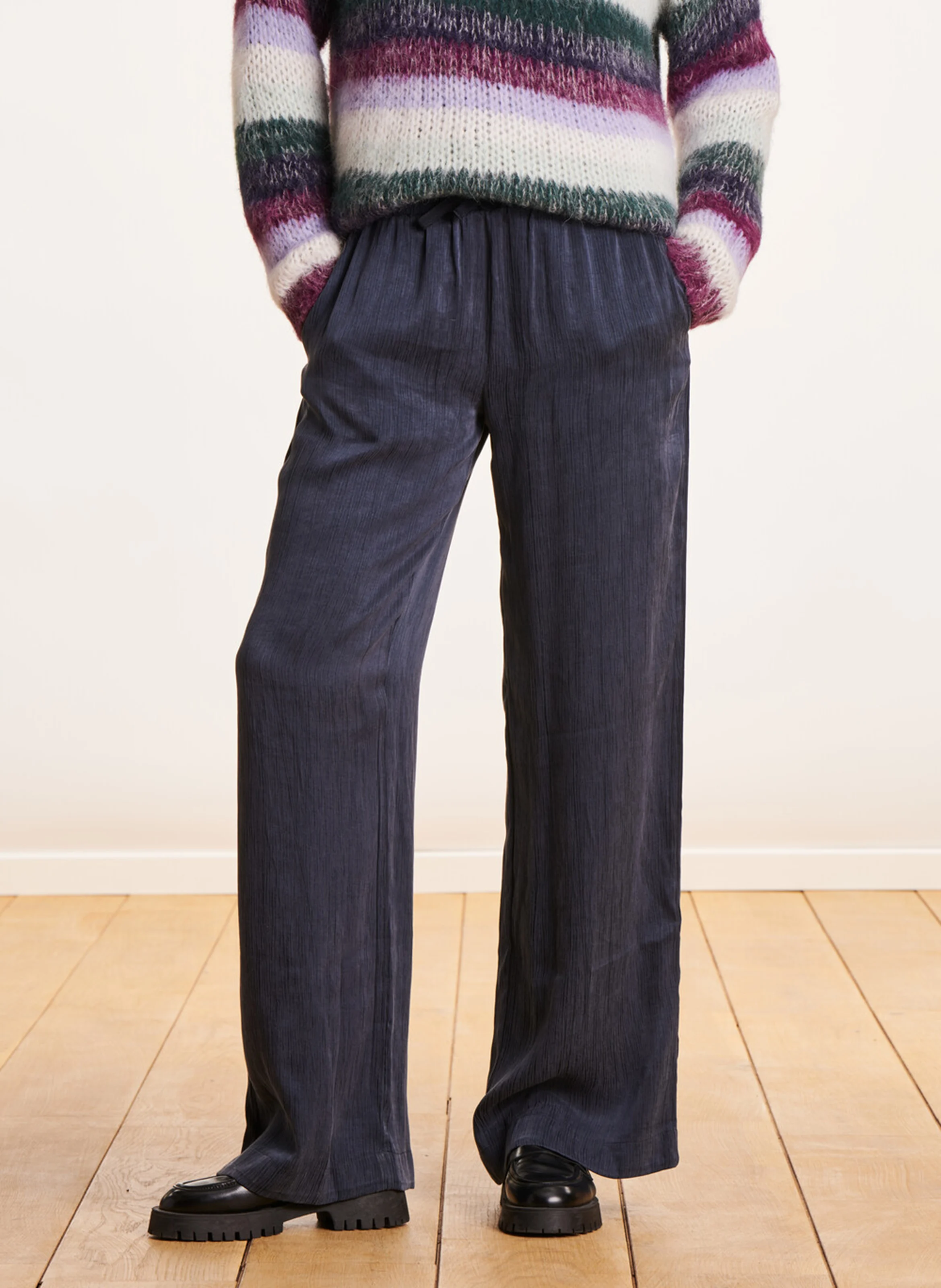 Pantalon large fluide | Bleu