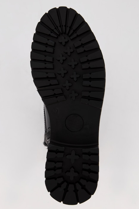 Boots, Lackleder, Bergsteiger-Schnürung, Weite H