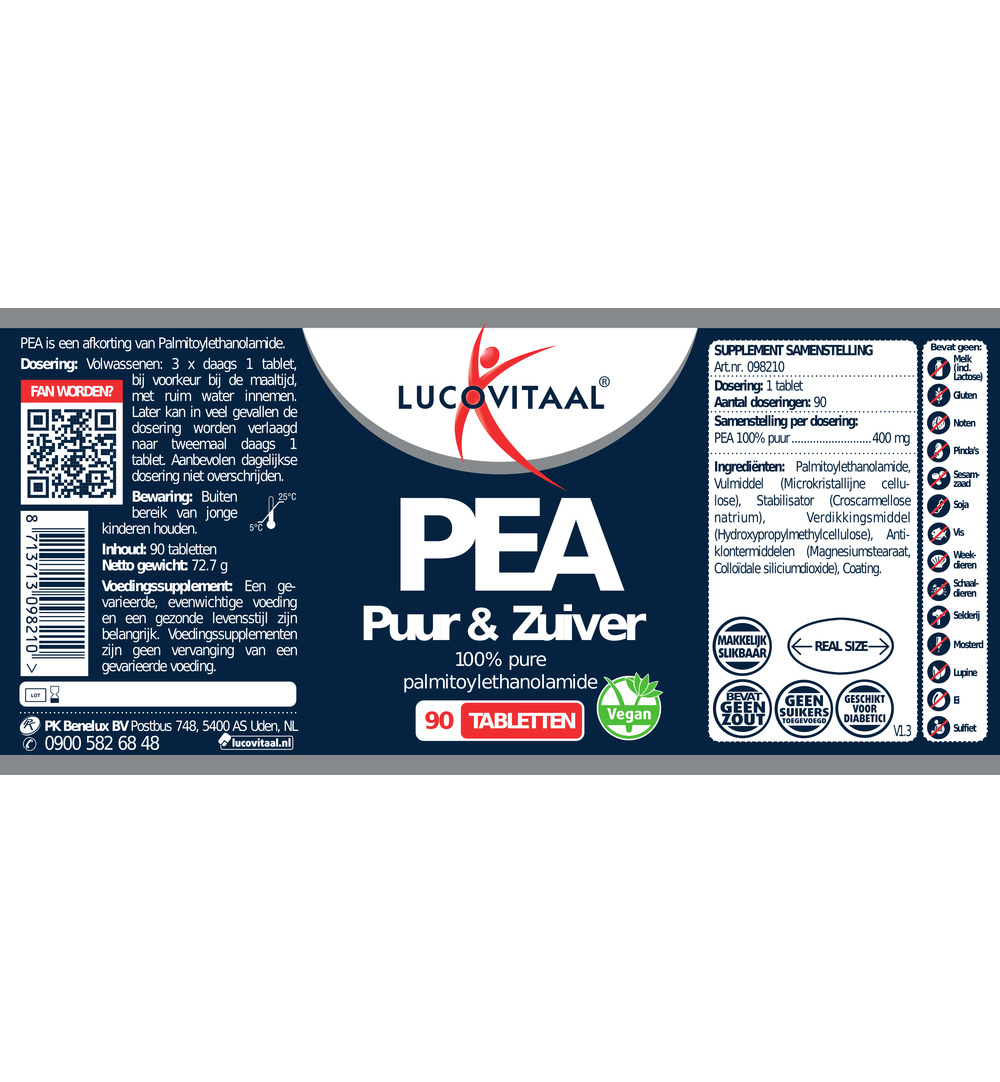 Lucovitaal Pea Puur & Zuiver (90 Tabletten)