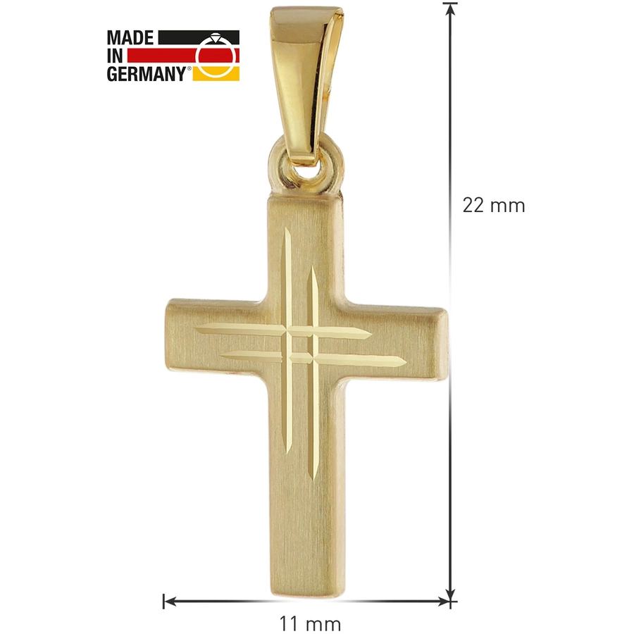 trendor Kinder-Halskette mit Kreuz Gold 3338K gold