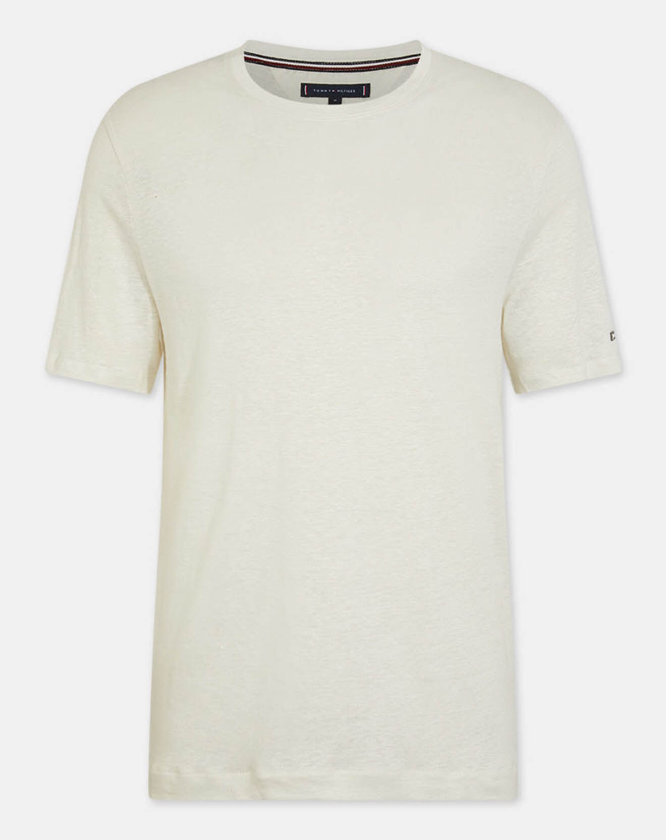 Tommy Hilfiger T-Shirt en Lin mélangé Premium écru
