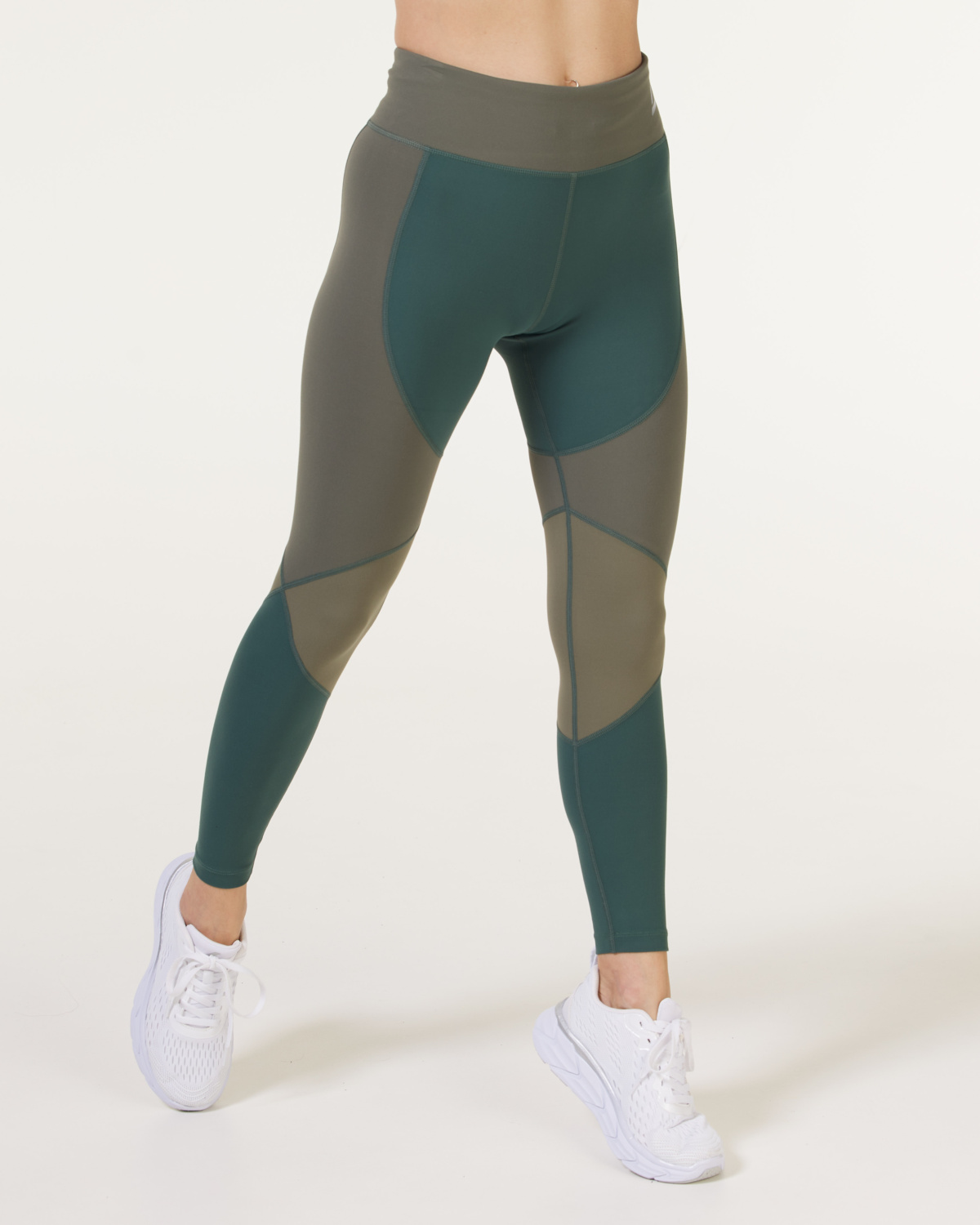 LEVITY Fast Track Block Tights Green\Grey