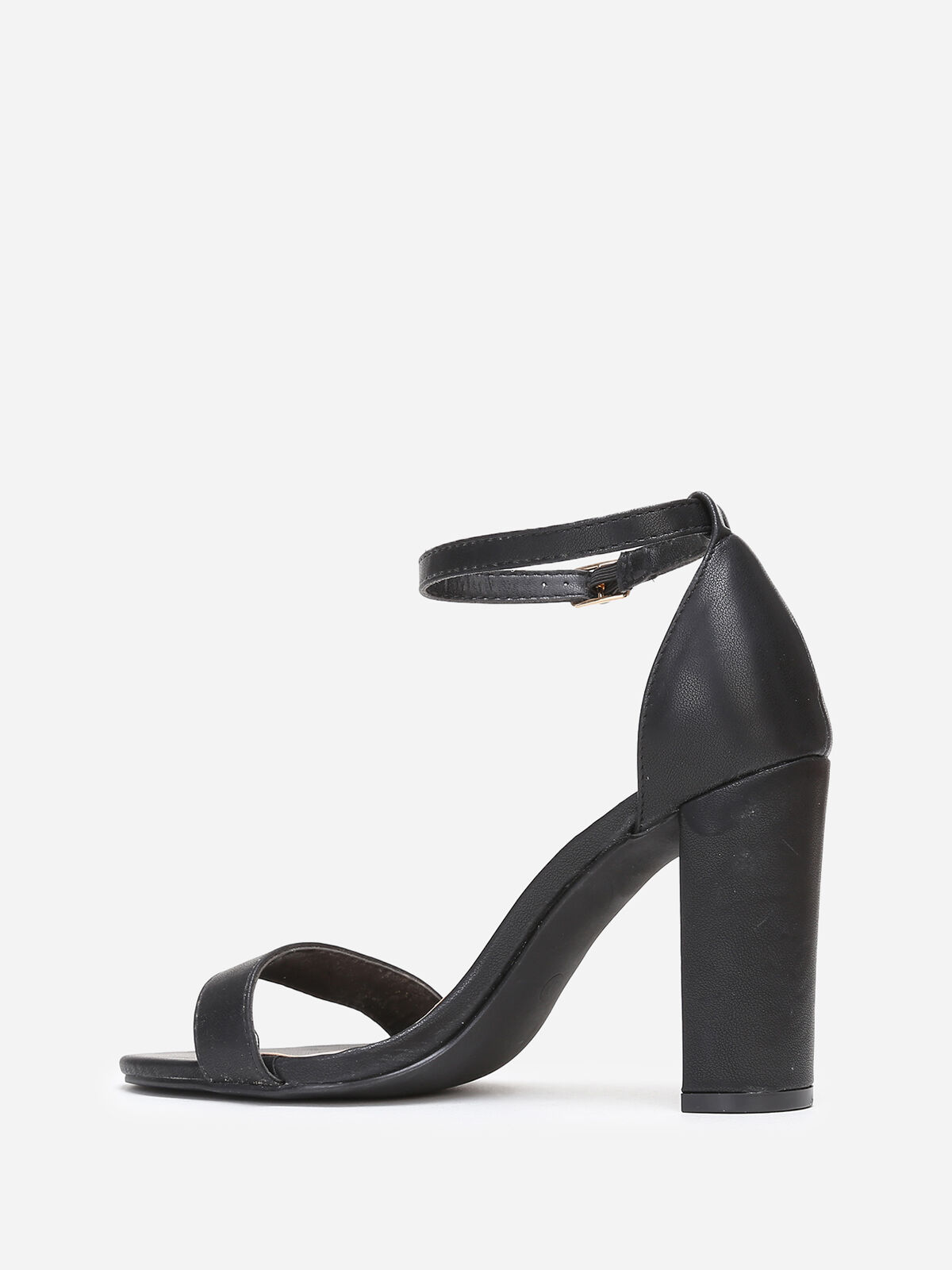 Sandales à talon et double brides- Noir