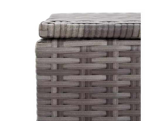 Boîte de rangement de jardin gris 120x50x60 cm résine tressée