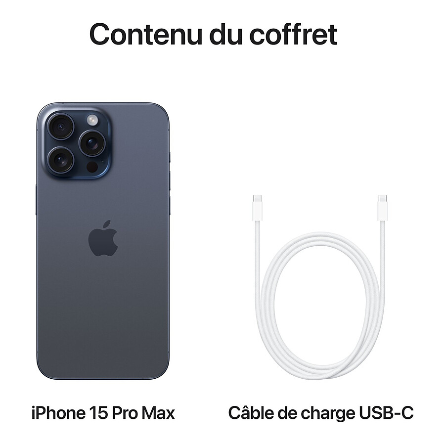 Apple iPhone 15 Pro Max (Titane bleu) - 256 Go · Reconditionné