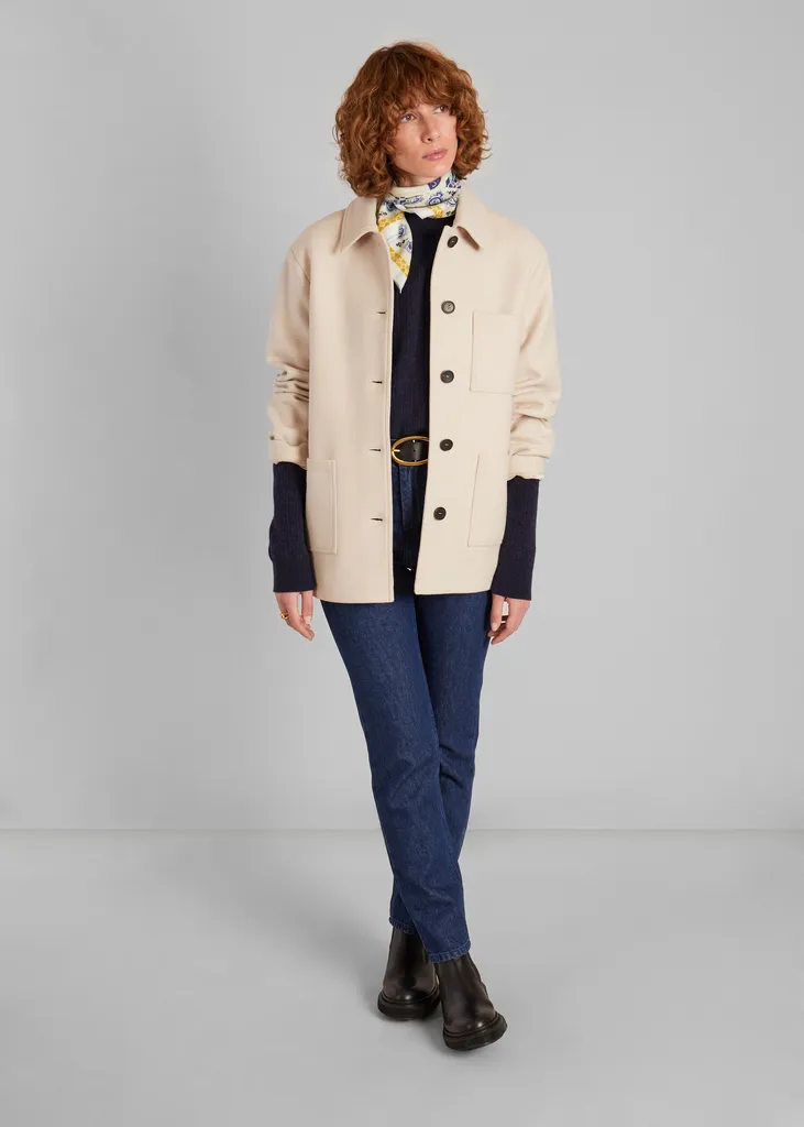 Sur-veste laine vierge fabriquée en France L'Exception Paris