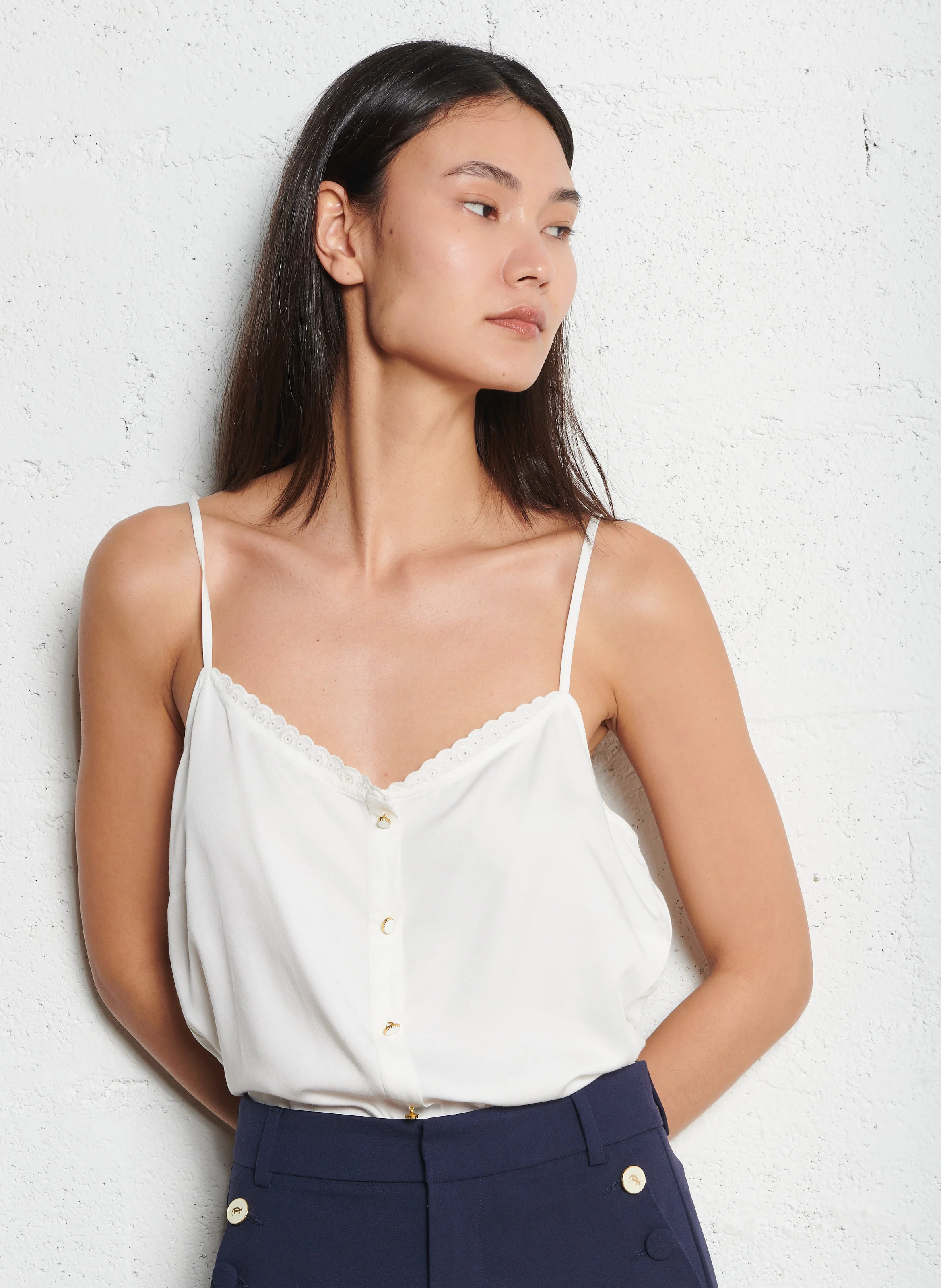 Top col carré | Blanc