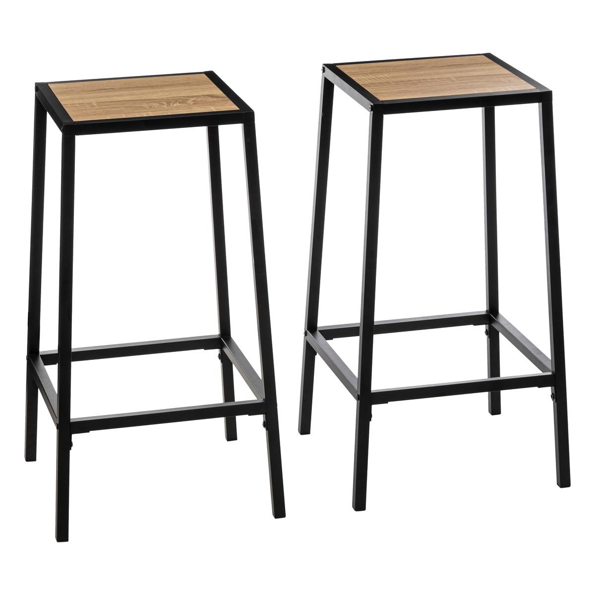 SET 2 TABOURETS DE BAR ALIAJ H.71.5CM